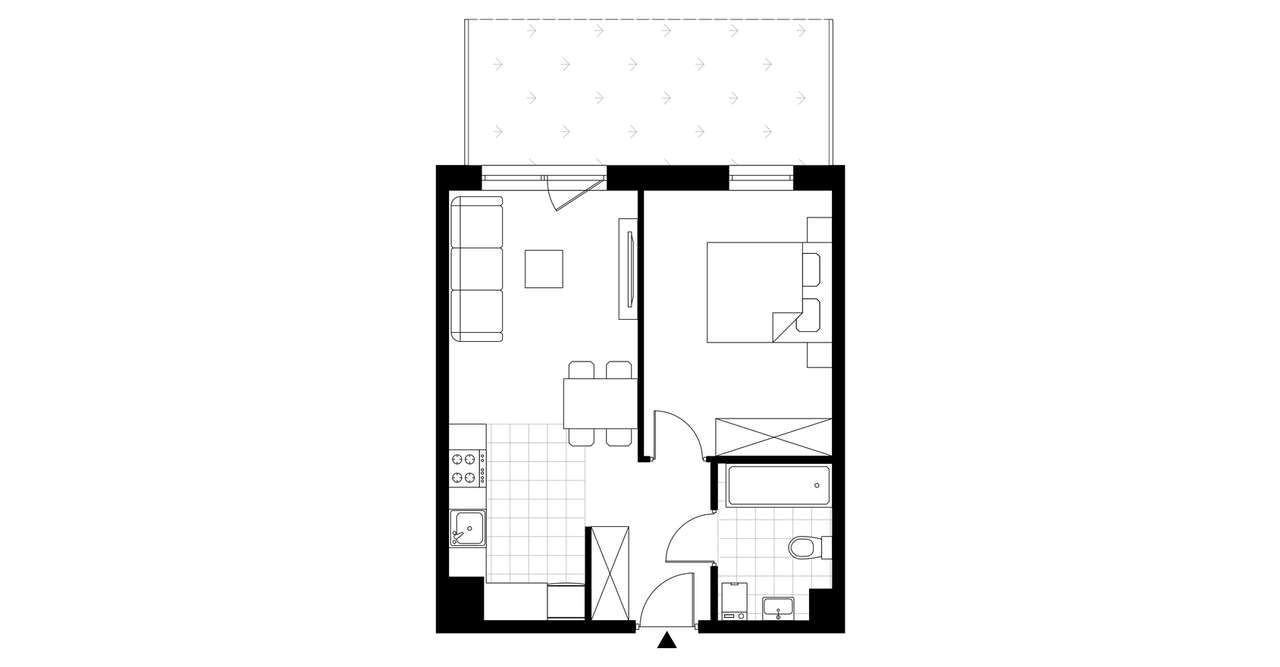 2-pokojowe mieszkanie 38m2 + ogródek Bez Prowizji - Pełny obrazek: 4/9