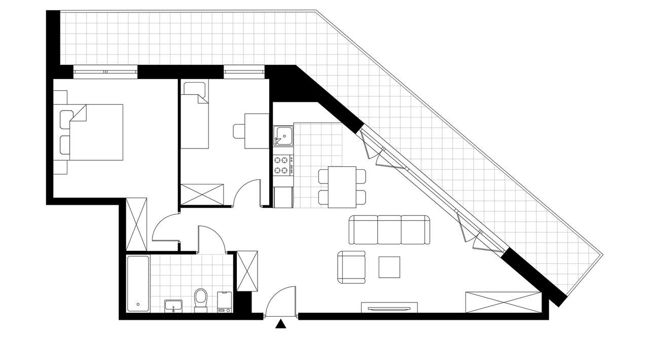 3-pokojowe mieszkanie 60m2 + loggia Bezpośrednio - Pełny obrazek: 3/8