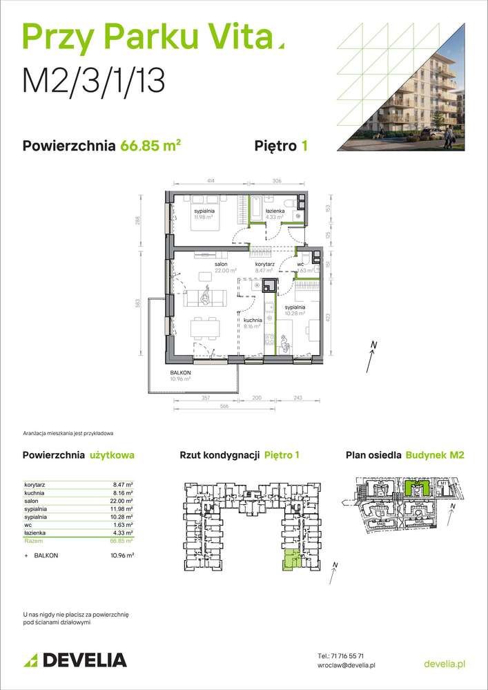 3-pokojowe mieszkanie 66m2 + balkon - Pełny obrazek: 2/9