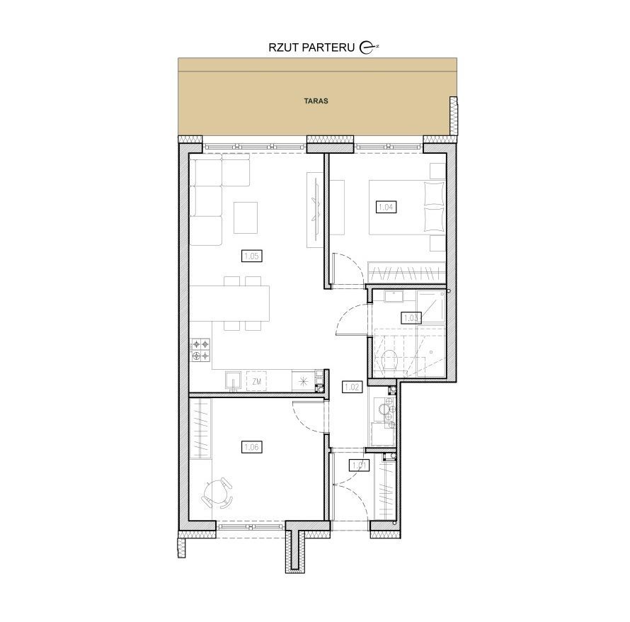 M.3pokoje + TARAS 14m2 + m.postojowe + OGRÓD ⁓80m2