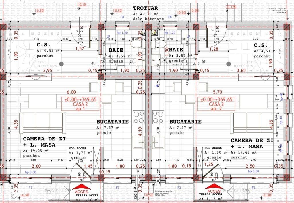 Case cuplate la pret de apartament! Predare semifinisat, 30 mp gradina