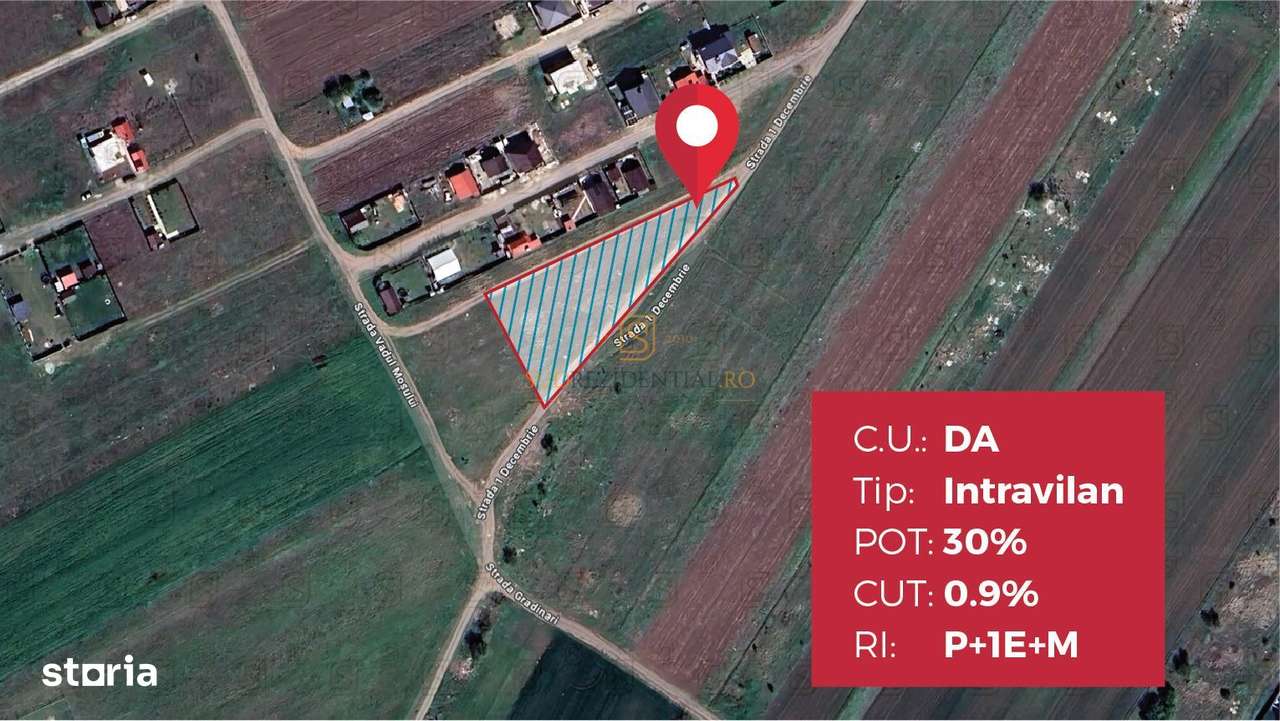 Lot de teren 1250 mp, Strada 1 Decembrie, com. Berceni. - Imagine principală: 3/9