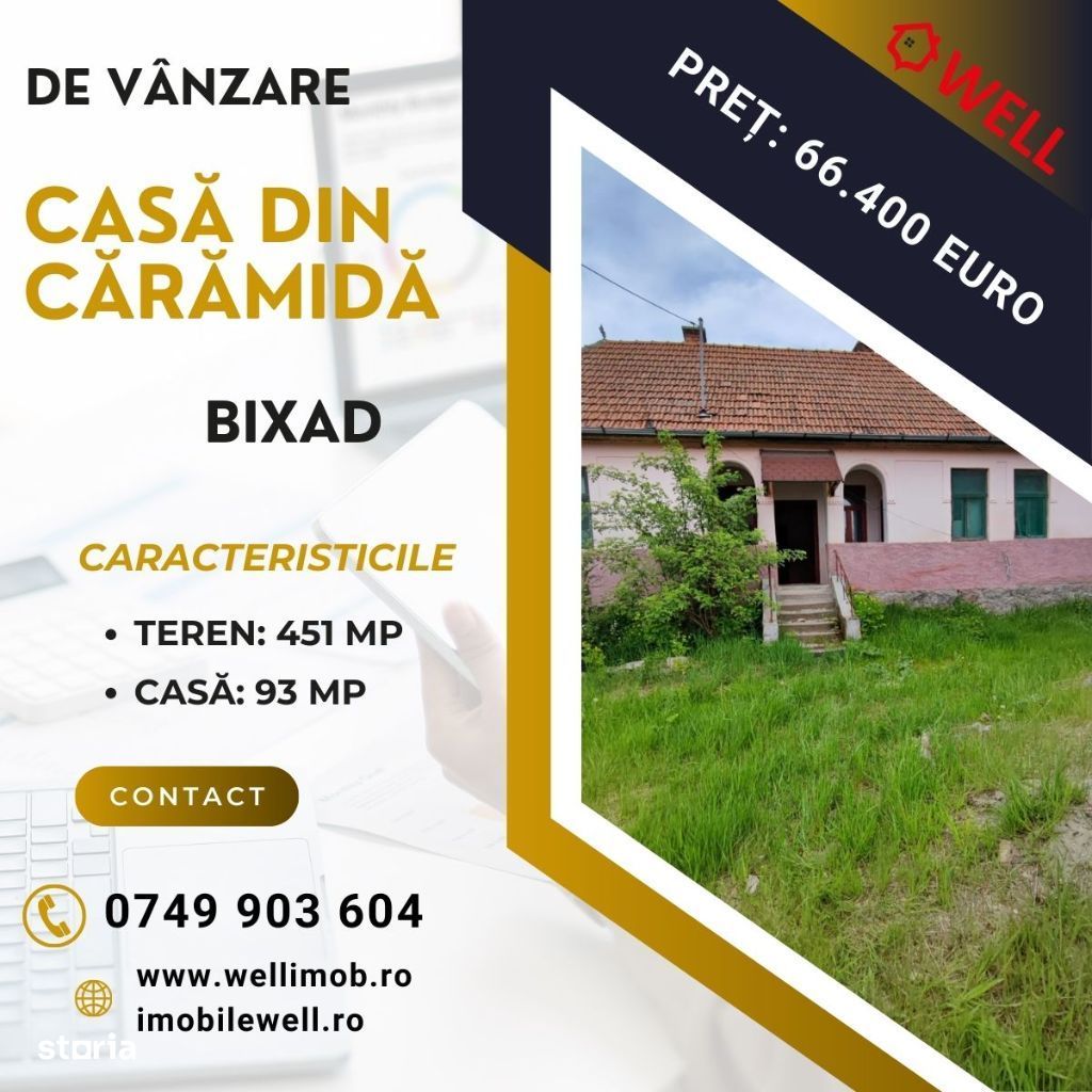 De vânzare casă de locuit în centrul satului Bixad!