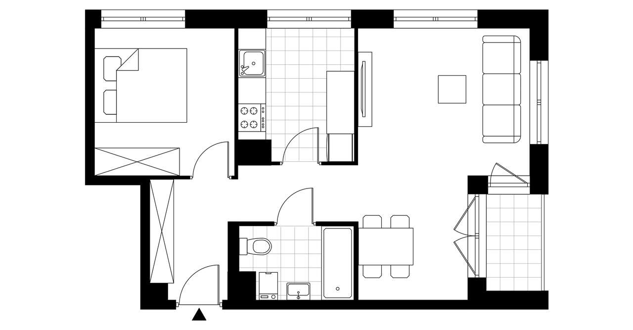 J​N 190 etap I​I | mieszkanie 2-pok. | 1_01 - Pełny obrazek: 4/9