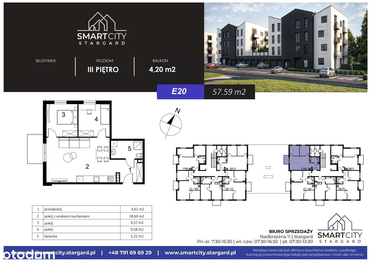 3-pokojowe mieszkanie 57m2 + balkon Bez Prowizji - Pełny obrazek: 2/7