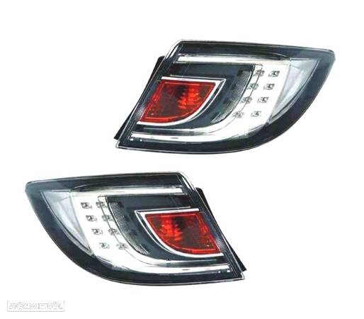 FAROLINS LED PARA MAZDA 6 4P 5P 07-09 VERMELHO CROMADO - 2