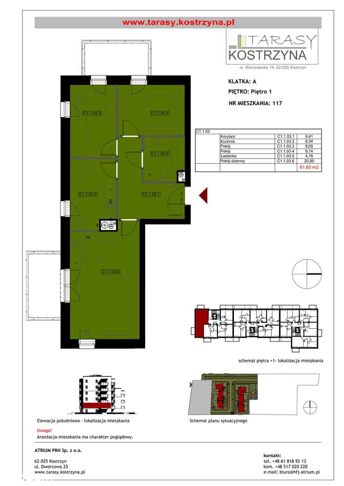 Tarasy Kostrzyna | mieszkanie 4-pok. | 117 - Pełny obrazek: 2/20