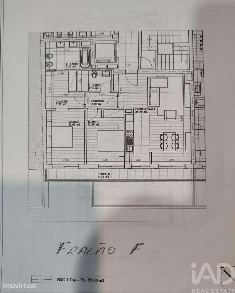 Apartamento T2 em Mafamude e Vilar do Paraíso de 95,00 m2 - Grande imagem: 4/4