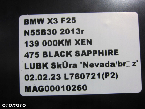 BMW X3 F25 F26 SCHOWEK PO STRONIE KIEROWCY 9212921 - 8