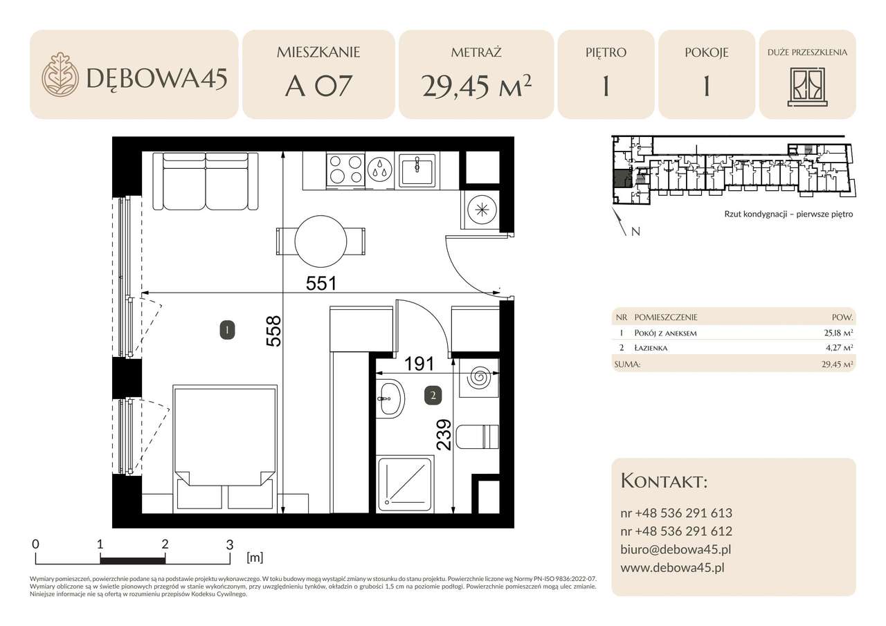 1-pokojowe mieszkanie 29m2 Bez Prowizji - Pełny obrazek: 2/8