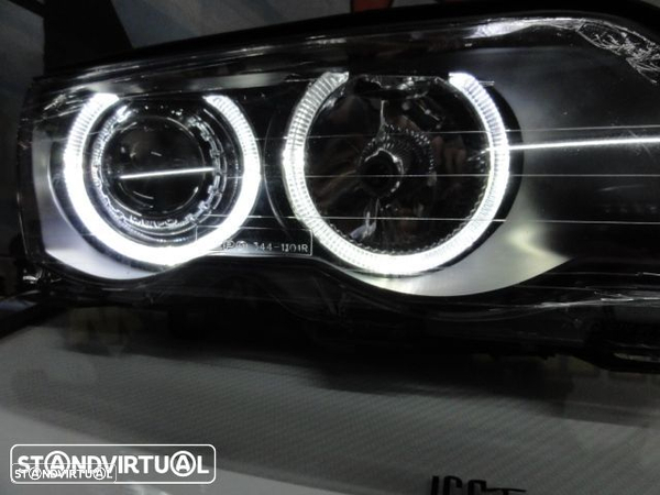 Farois angel eyes BMW E46 4 portas / limosine 98-01 fundo preto (material novo) - 16