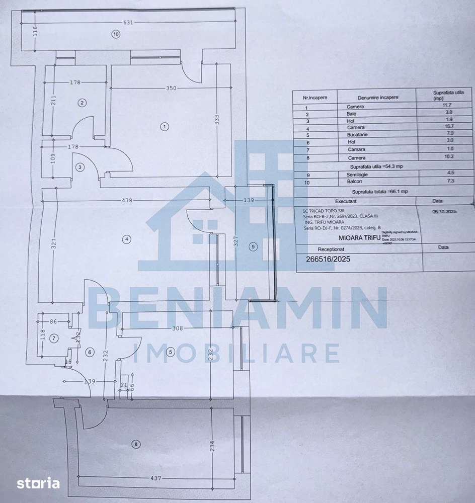 3 camere - etaj 2 - 66.1mp - teava de gaze - scoala 21 - Rotunda-7