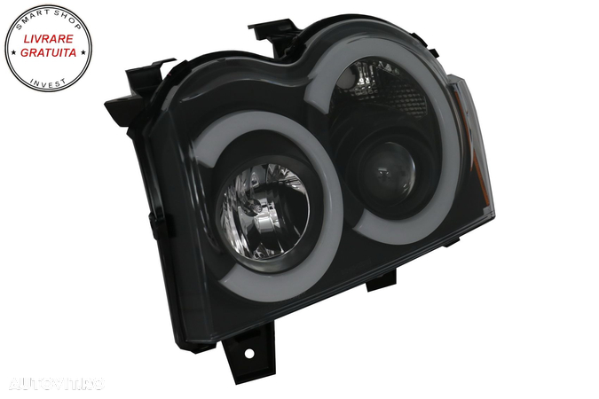 Faruri Angel Eyes TUB LED Jeep Grand Cherokee WK (2005-2008) Negru- livrare gratuita - 3