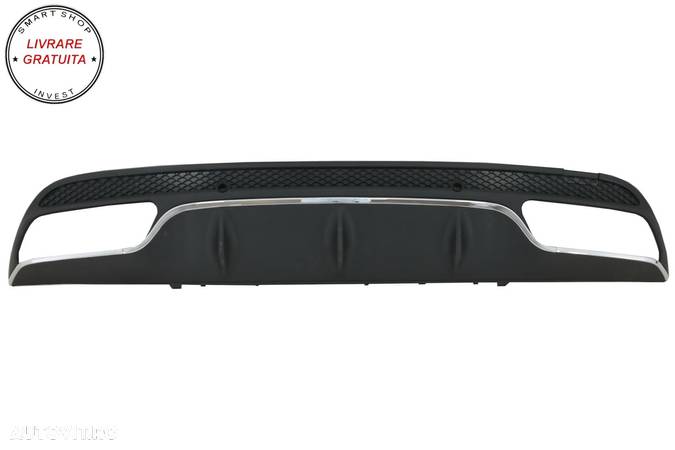 Difuzor Bara Spate cu Ornamente tobe Negre Mercedes C-Class W205 S205 (2014-2020) - livrare gratuita - 2