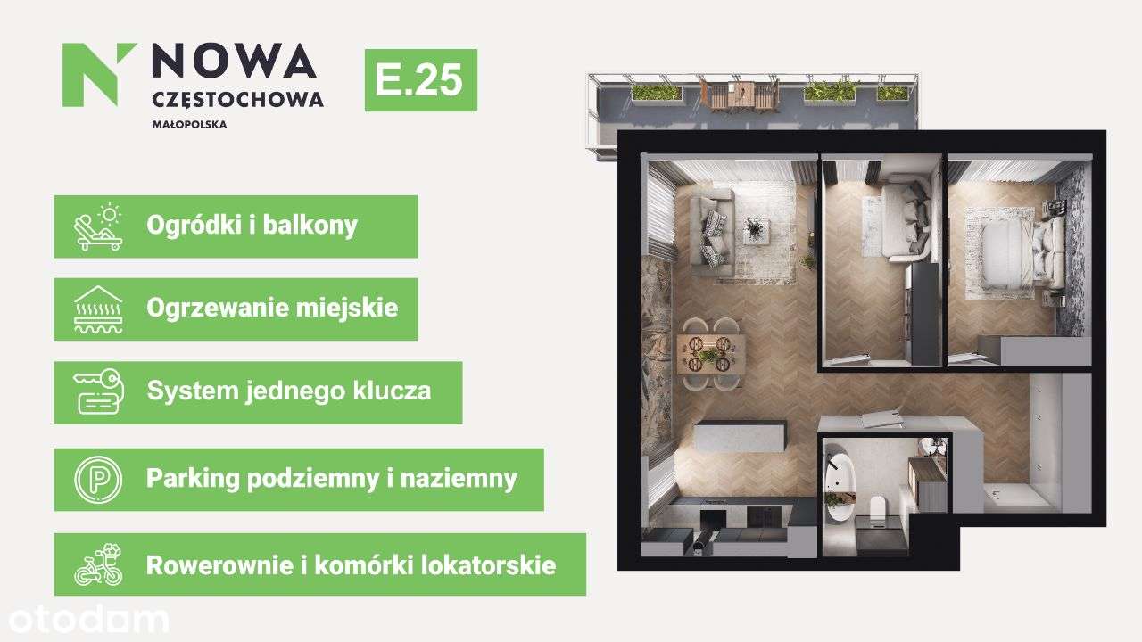 3 pokoje na Parkitce z dużym balkonem! Parkitka | Blisko zieleni - Pełny obrazek: 2/17