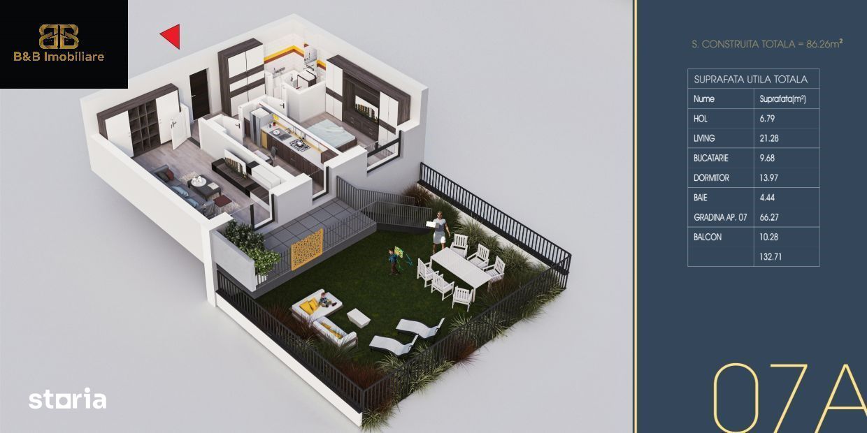 Apartament 2 camere cu gradina proprie -Titan -Pallady