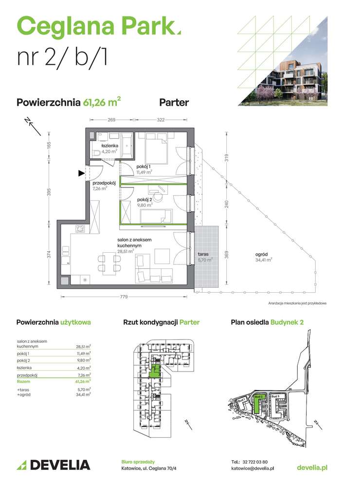 3-pokojowe mieszkanie 61m2 + ogródek Bez Prowizji - Pełny obrazek: 2/9