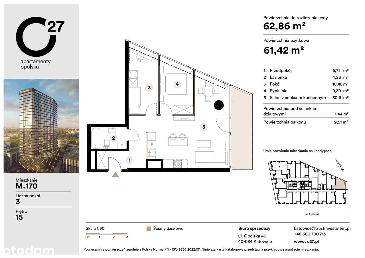 3-pokojowe mieszkanie 61m2 + balkon Bez Prowizji - Pełny obrazek: 2/10