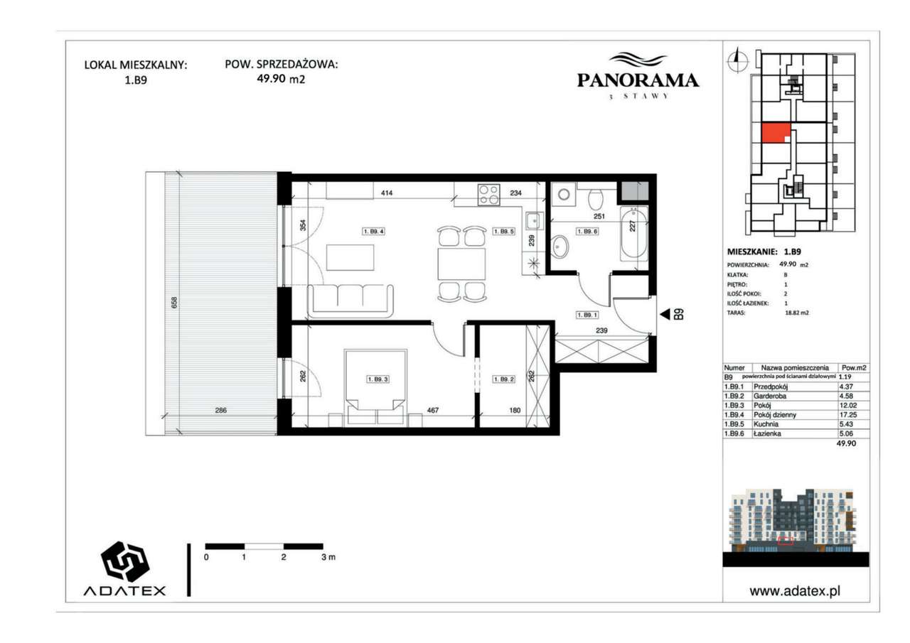 PROMOCJA! Panorama 3 Stawy | mieszkanie 2-pok. | 1.B9 - Pełny obrazek: 2/7