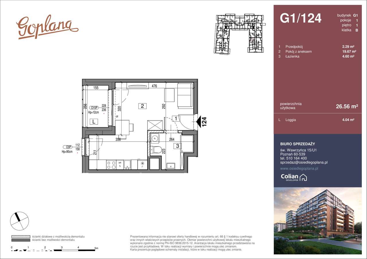 Osiedle Goplana | mieszkanie 1-pok. | G1/124 - Pełny obrazek: 2/7