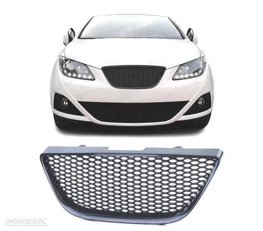 GRELHA FRONTAL SEM SÍMBOLO PARA SEAT IBIZA 08-12 PRETA - 1