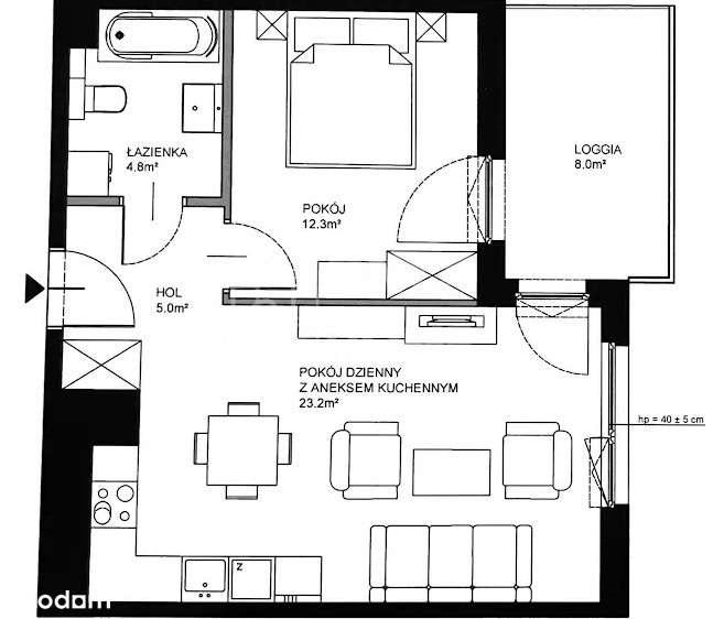Luksusowe 2 pokoje! Hala, loggia! Gdynia Witomino-14