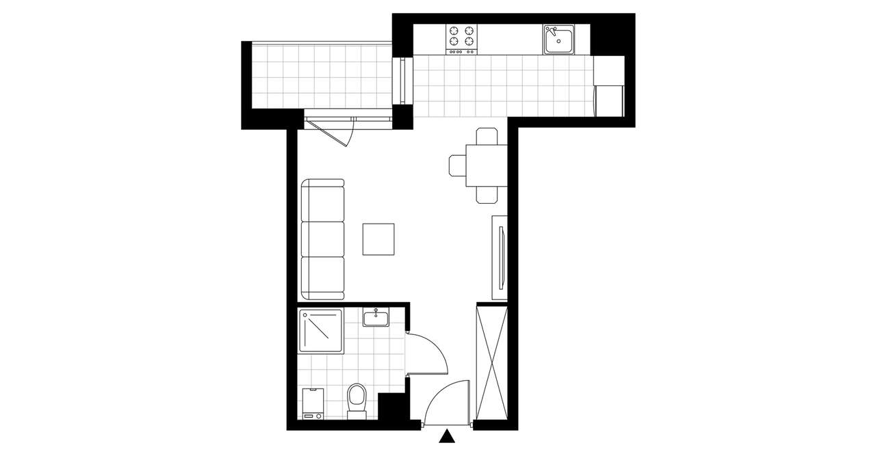 1-pokojowe mieszkanie 28m2 + balkon - Pełny obrazek: 5/10