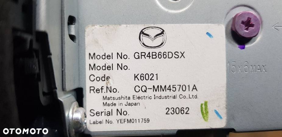 MAZDA 6 GG LIFT RADIO GR4B66DSX - 3