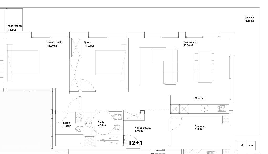 Amplo T2+1, com Varanda de 30m², no Centro de Vila Verde - Grande imagem: 5/15
