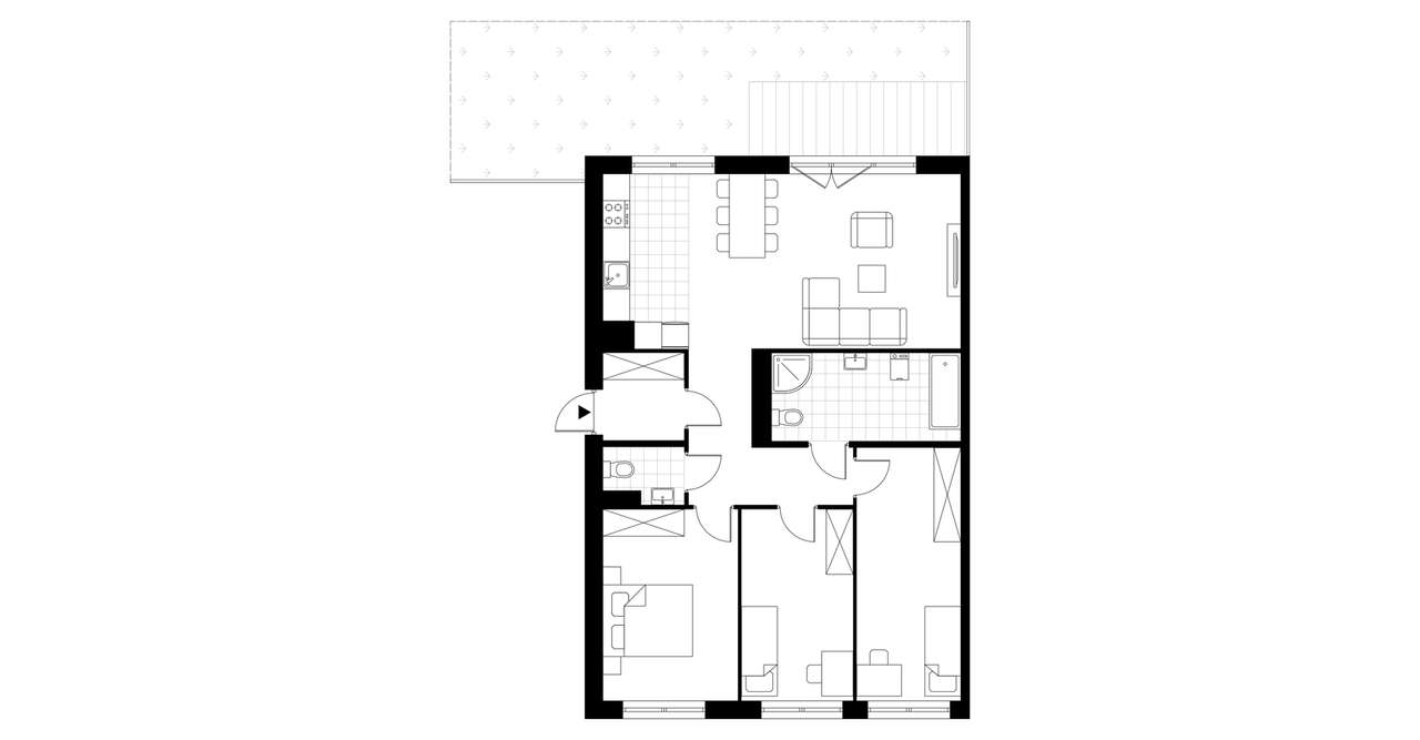 4-pokojowe mieszkanie 89m2 + ogródek - Pełny obrazek: 3/5