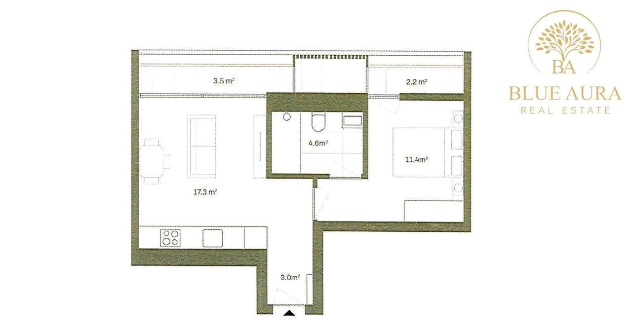 Apartamento T1 Novo em Condomínio Privado com Varanda-5