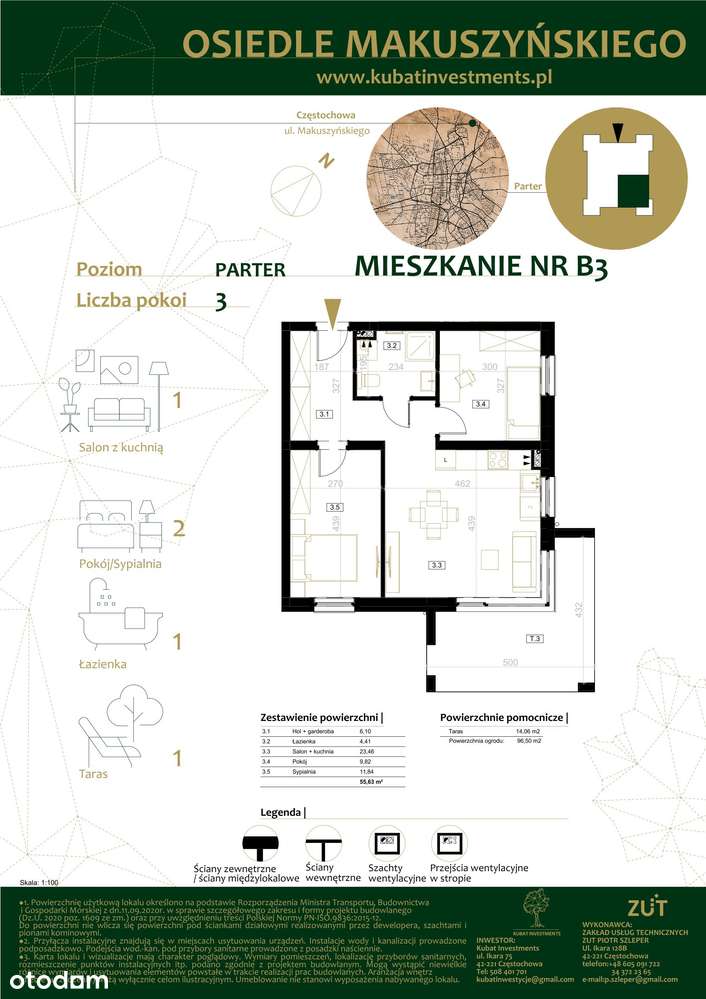 Kawie Wzgórza | apartament 3-pok. | 4_B1_3 - Pełny obrazek: 2/16