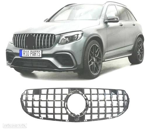 GRELHA FRONTAL PARA MERCEDES CLASSE GLC X253 C253 15-19 LOOK GT CROMADO - 1