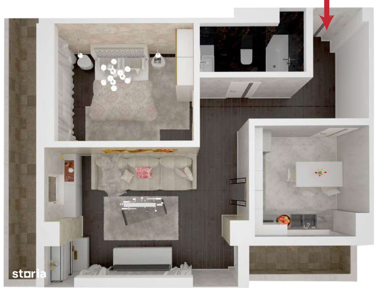 Apartament cu 2 camere în Manta Rosie-6