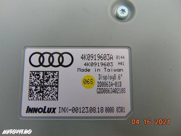 Display Clima MMi Audi a6 4k C8 touch screen unitate display cu mic defect - 4