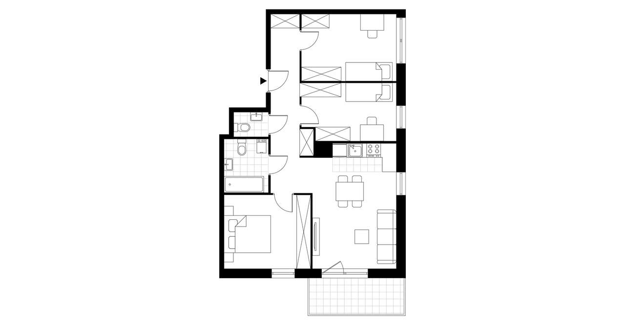 4-pokojowe mieszkanie 68m2 + balkon Bezpośrednio - Pełny obrazek: 3/6