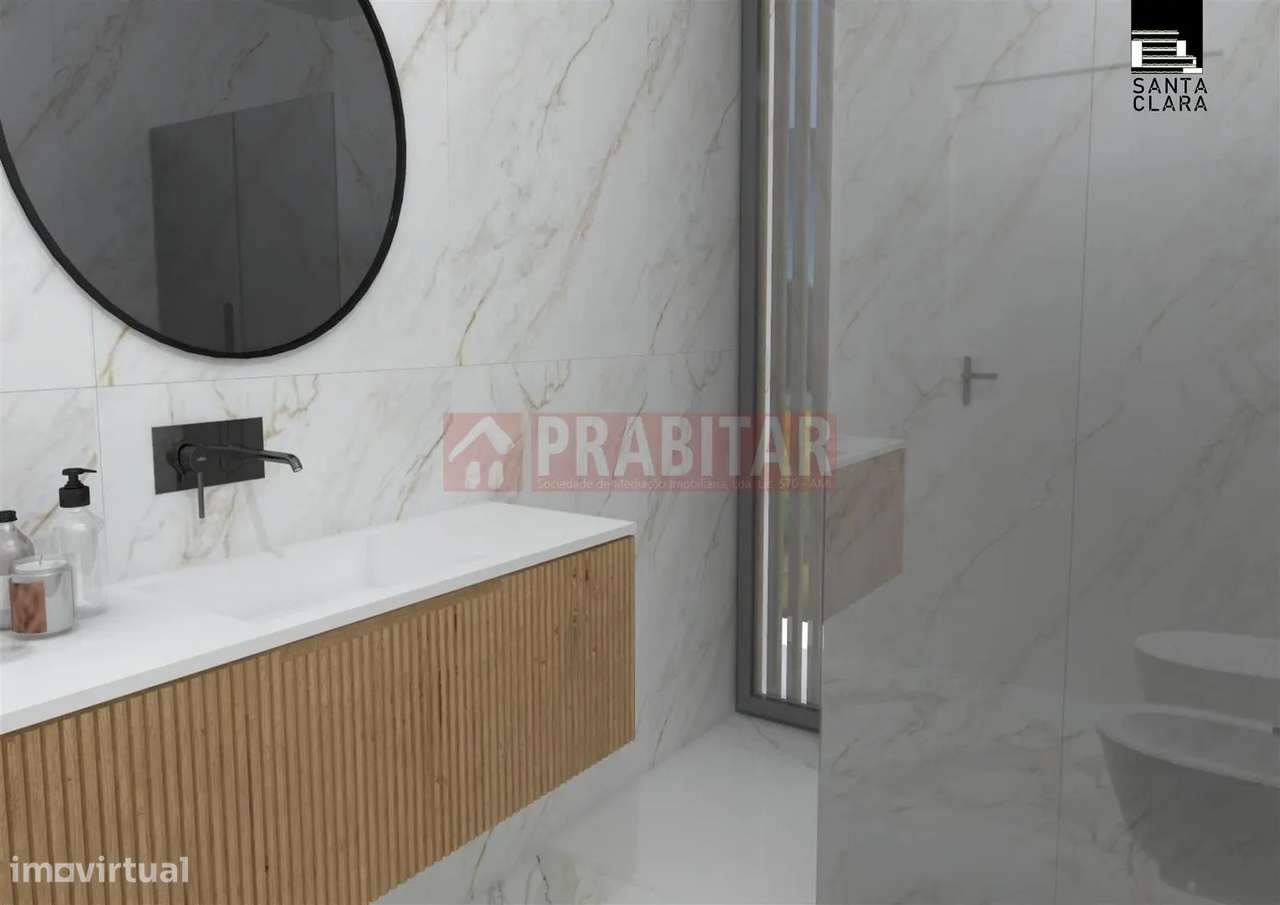 Em Santa Clara, T1 em Condomínio Fechado com Piscina e Jardim-17