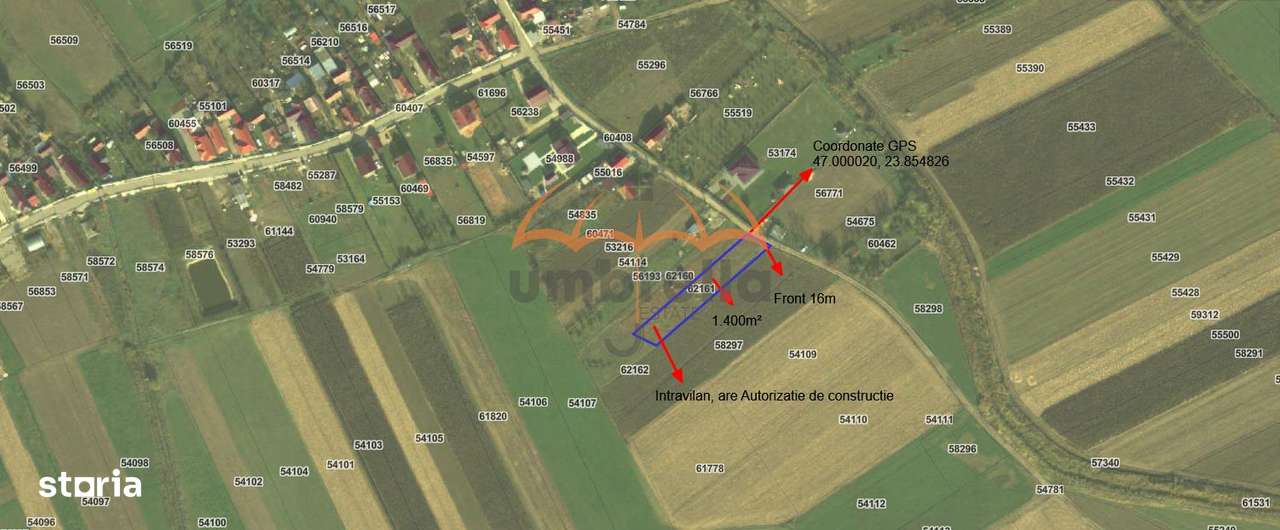 teren intravilan cu Autorizatie de constructie 1.400m² in Livada-Iclod-1