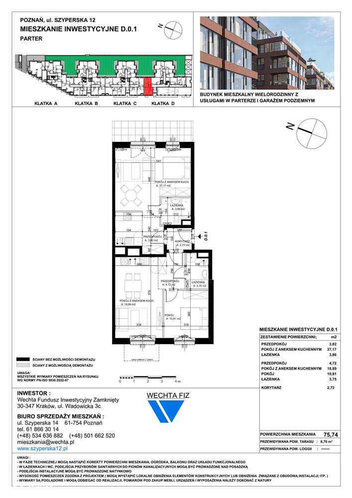 3-pokojowe mieszkanie 75m2 + taras Bez Pośredników - Pełny obrazek: 2/7