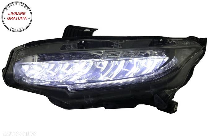 Faruri Full LED HONDA Civic Mk10 FC/FK (2016-Up) Sedan & Hatchback Semnalizare Din- livrare gratuita - 9