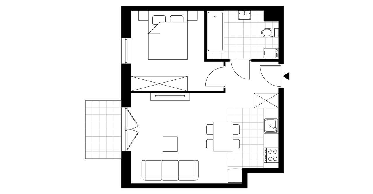 2-pokojowe mieszkanie 40m2 + balkon Bez Prowizji - Pełny obrazek: 3/8