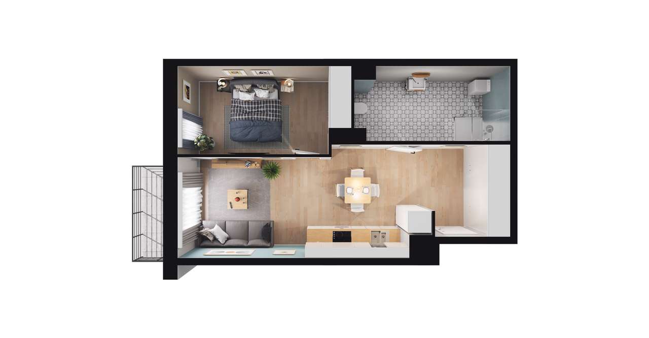 2-pokojowe mieszkanie 42m2 Bezpośrednio - Pełny obrazek: 2/8