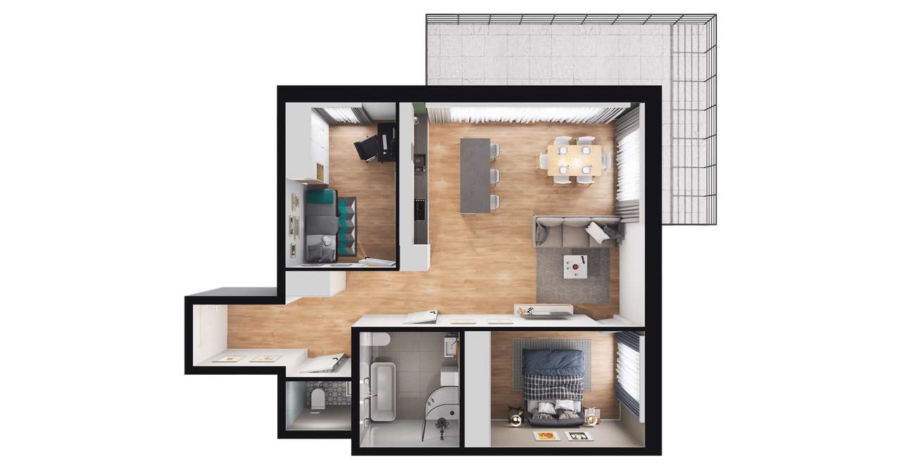 Luksusowe apartmenty z dużym tarasami i ogrodami  - Pełny obrazek: 3/9