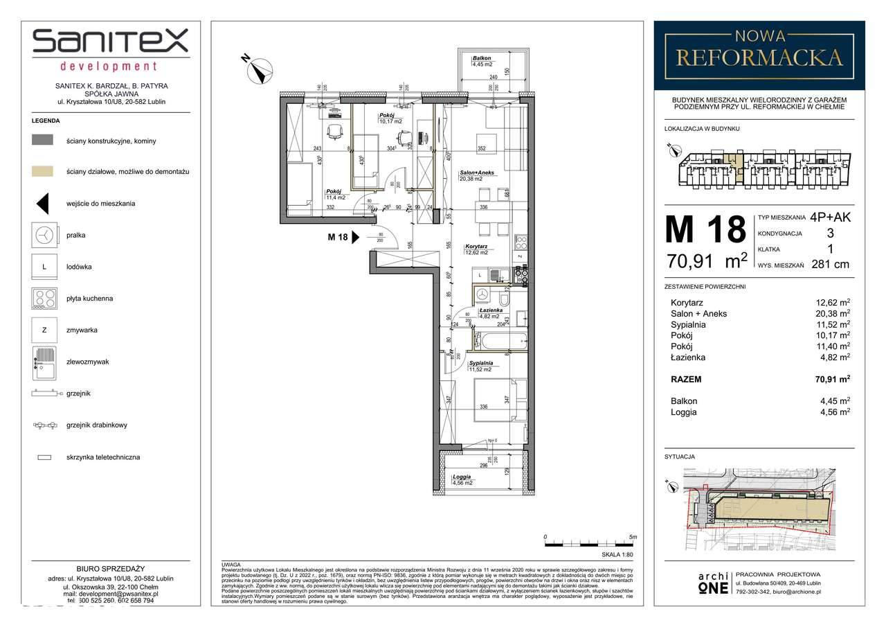 Nowa Reformacka | mieszkanie 4-pok. | M18 - Pełny obrazek: 2/4