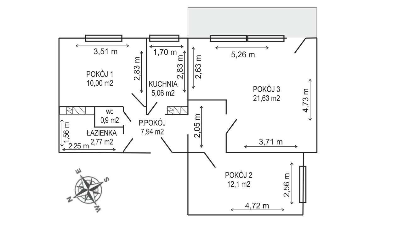 Przestronne 3-pokojowe mieszkanie z balkonem – ul. Szarych Szeregów - Pełny obrazek: 1/14