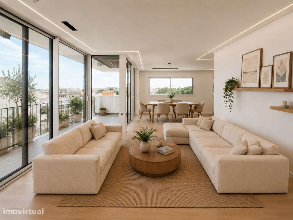 Moradia T5 na Amoreira com vista mar, piscina e jardim privativo-1