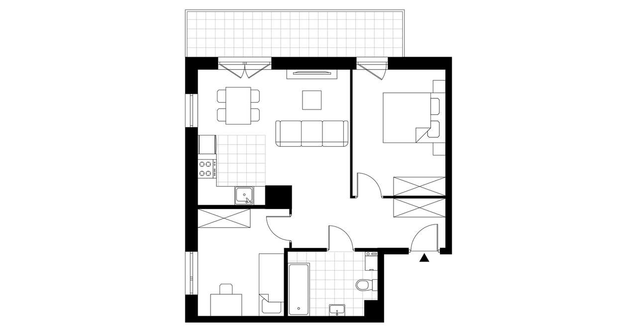 3-pokojowe mieszkanie 57m2 + balkon - Pełny obrazek: 3/8