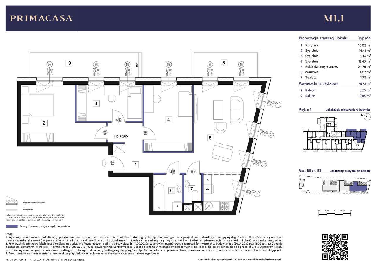 Centrum Piaseczna  4 pokoje. dwa balkony-4
