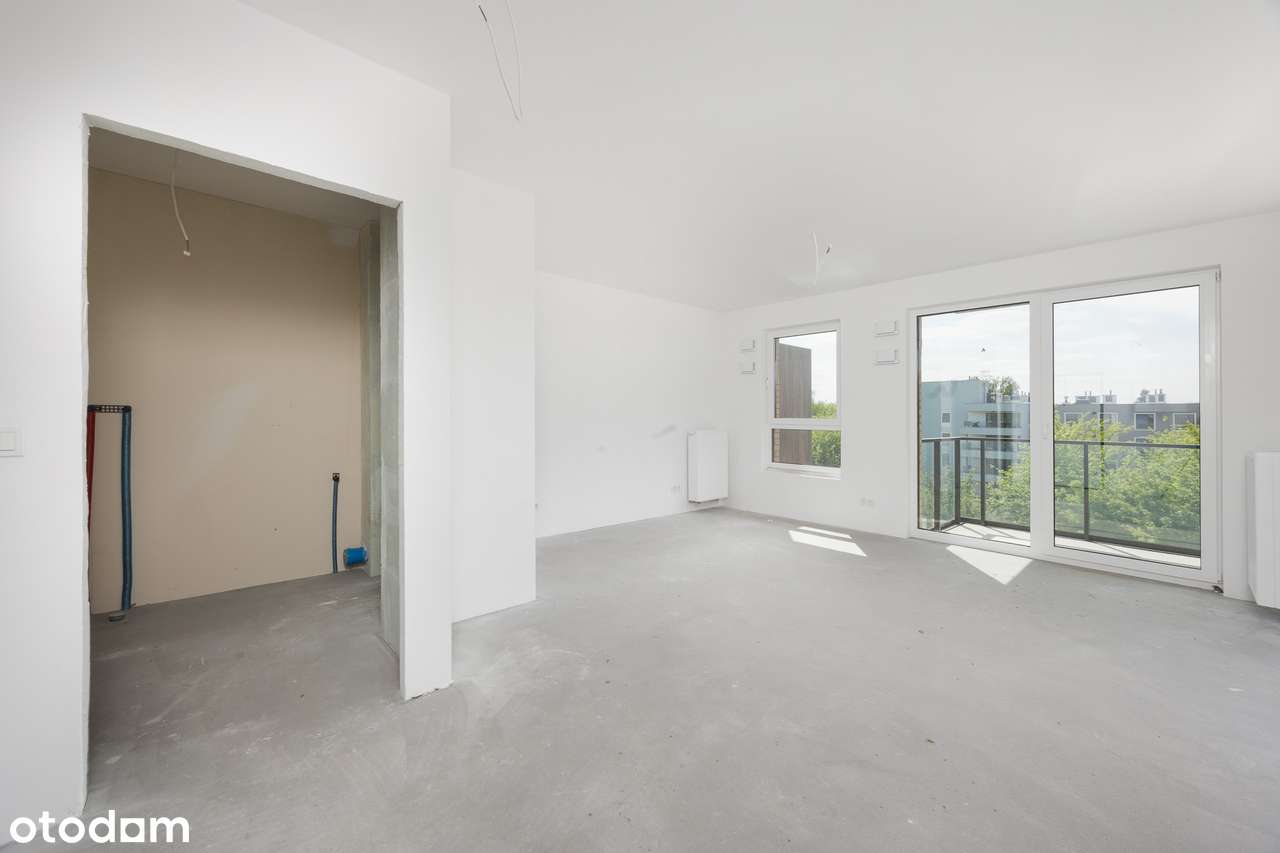 Do wykończenia. Mokotów, na pięknym nowym osiedlu z dużym balkonem.-0