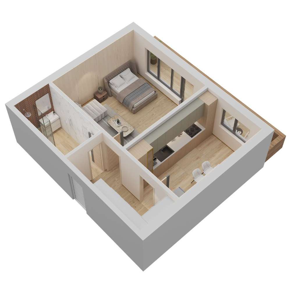 Mai mult confort? Garsoniera 50.97mp utili locatie Premium zona Coresi - Imagine principală: 4/18